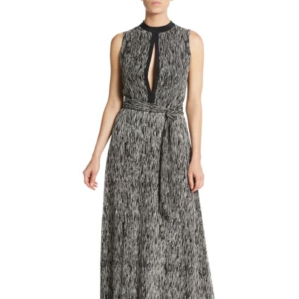 Alice + Olivia Ramon Mockneck Keyhole Dress